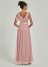 NZ Bridal Blush Tulle Empire Floor Length bridesmaid dresses 07960ep Lucy b
