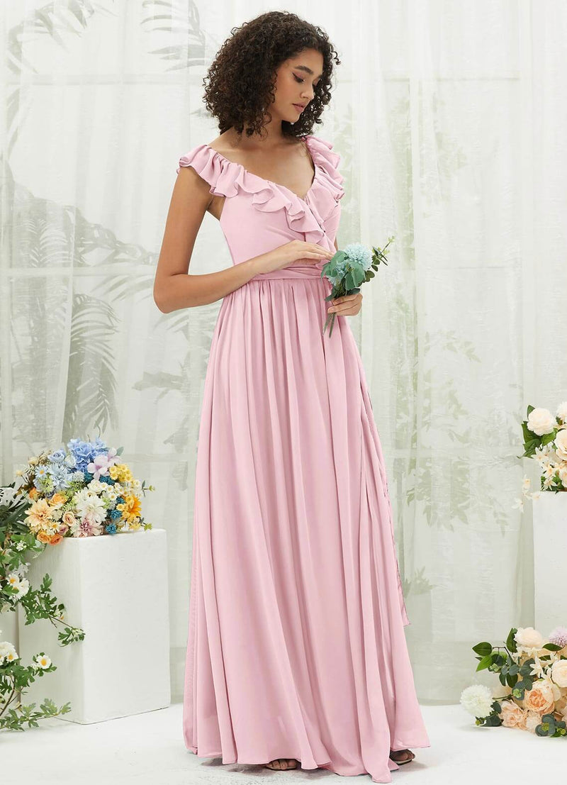 NZ Bridal Blush X Cross Backless Chiffon Bridesmaid Dress R3702 Valerie c