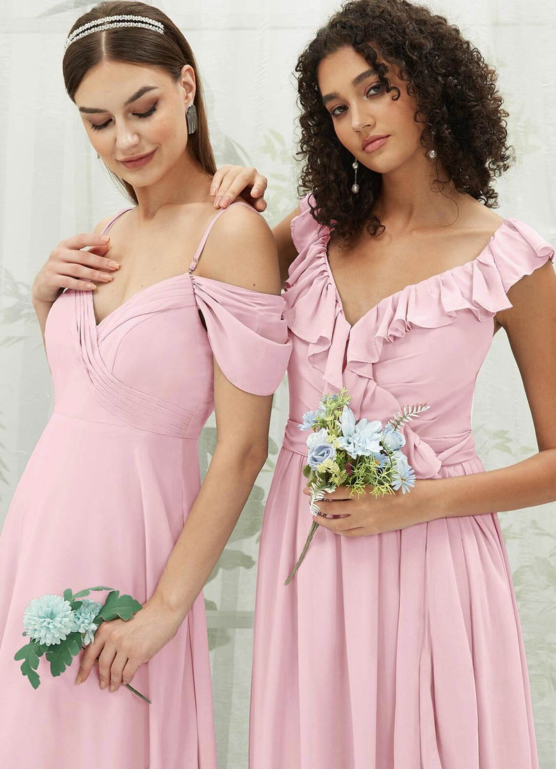 NZ Bridal Blush X Cross Backless Chiffon Bridesmaid Dress R3702 Valerie g