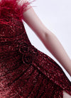NZ Bridal Burgundy Sequin Spaghetti Straps Prom Dress 31365 Sadie detail2