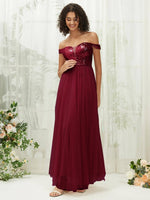 NZ Bridal Burgundy Sequin Tulle Maxi Prom Dress 00277ee Esther a