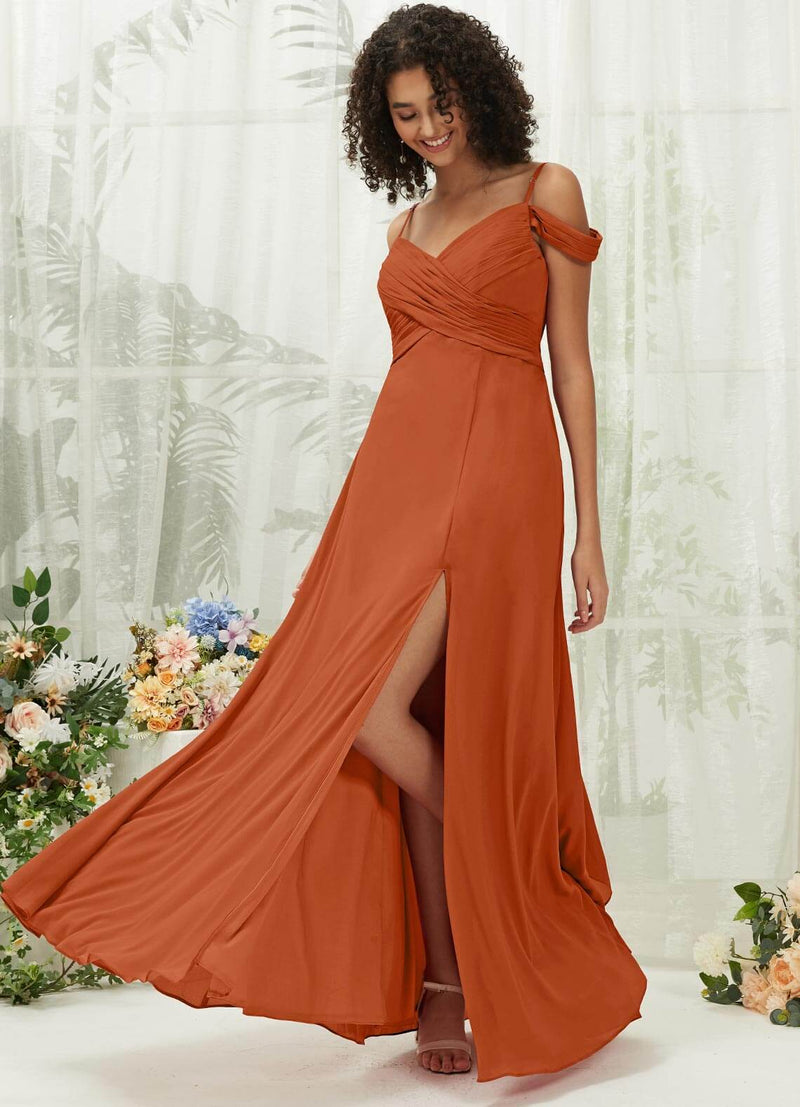 NZ Bridal Burnt Orange Convertible Chiffon Flowy bridesmaid dresses TC30219 Celia c