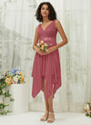 NZ Bridal Canyon Rose V Neck Sleeveless Chiffon Midi Length bridesmaid dresses 00207ep Evie a