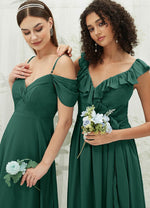 NZ Bridal Cap Sleeves Emerald Green Chiffon bridesmaid dresses R3702 Valerie g