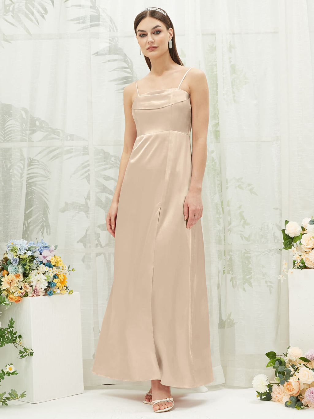 NZ Bridal Champagne Convertible Satin bridesmaid dresses BG30212 Mina a