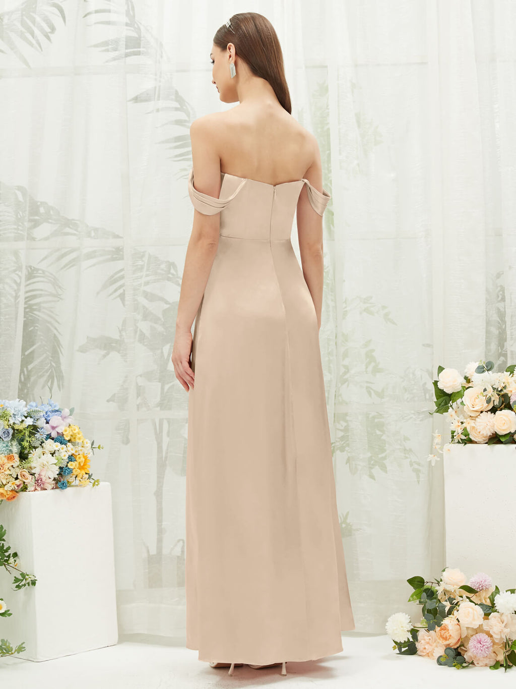 NZ Bridal Champagne Convertible Satin bridesmaid dresses BG30212 Mina a