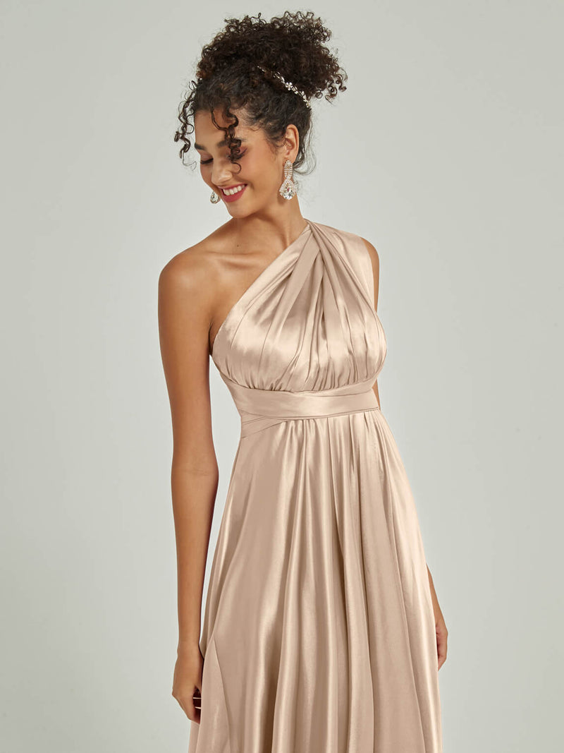 NZ Bridal Champagne Convertible Satin bridesmaid dresses JS30218 Winnie c