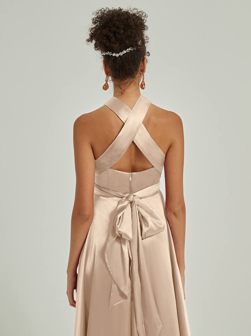 champagne multiway bridesmaid dresses Made in USA Beige Champagne Infinity Dress Bridesmaid Convertible Dress