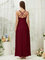 NZ Bridal Chiffon Burgundy Criscross Backless bridesmaid dresses 01691es Esme b