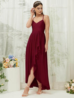 NZ Bridal Chiffon Burgundy Criscross Backless bridesmaid dresses 01691es Esme d