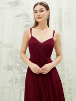 NZ Bridal Chiffon Burgundy Open V Back bridesmaid dresses 01692ES Aria detail1