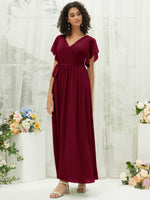 NZ Bridal Chiffon Burgundy Wrap bridesmaid dresses 0164aEE Mila a