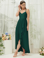NZ Bridal Chiffon Emerald Green High Low Slit bridesmaid dresses 01691es Esme d