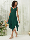 NZ Bridal Chiffon Emerald Green V Neck bridesmaid dresses 00207ep Evie c