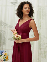 NZ Bridal Chiffon Lace Burgundy Midi Length bridesmaid dresses 00207ep Evie d