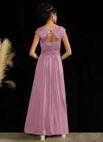 NZ Bridal Chiffon Lace Dusty Rose Maxi bridesmaid dresses 09996ep Ryan b