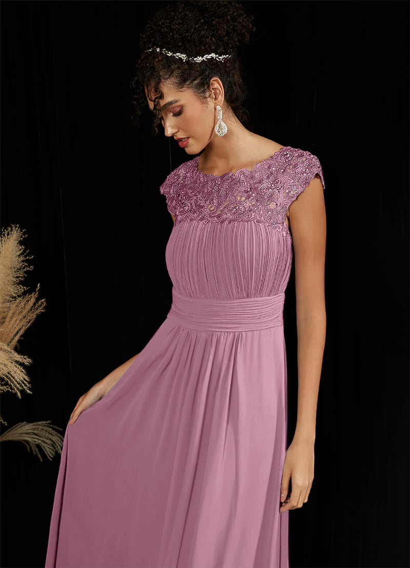 NZ Bridal Chiffon Lace Dusty Rose Maxi bridesmaid dresses 09996ep Ryan c