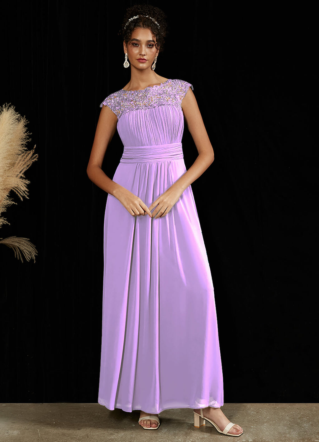 NZ Bridal Chiffon Lace Flowy Lavender bridesmaid dresses 9996ep Ryan a