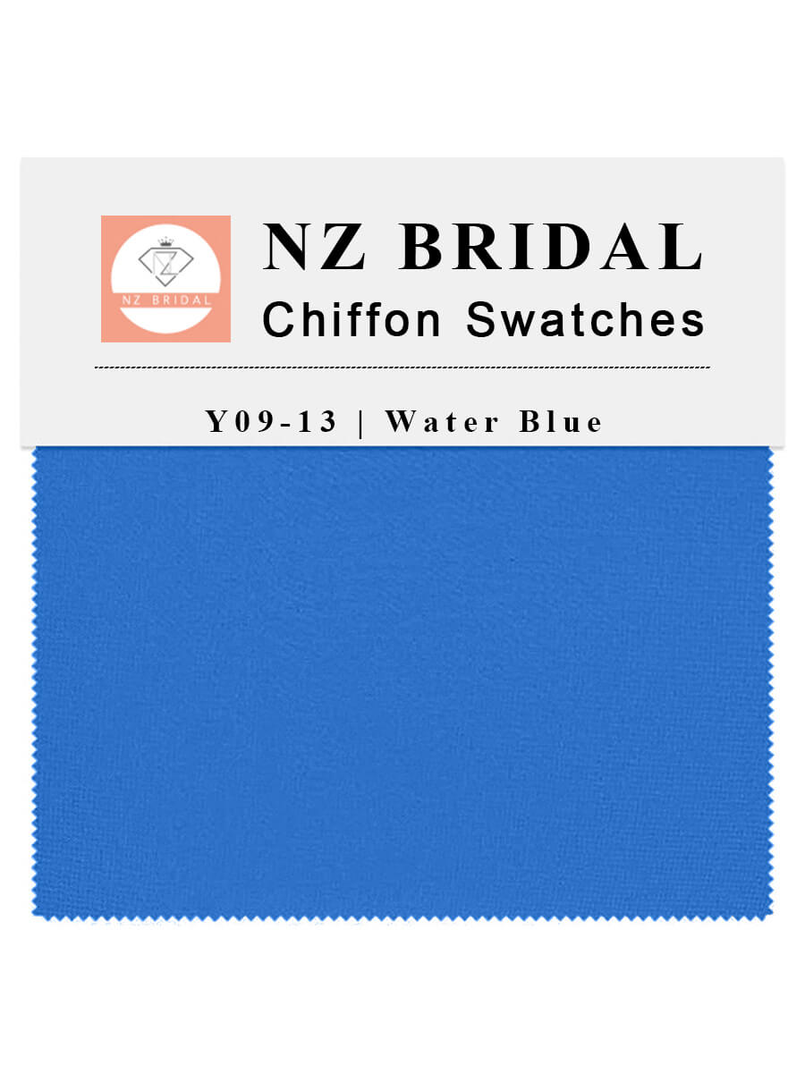 NZ Bridal Chiffon Swatches Water Blue