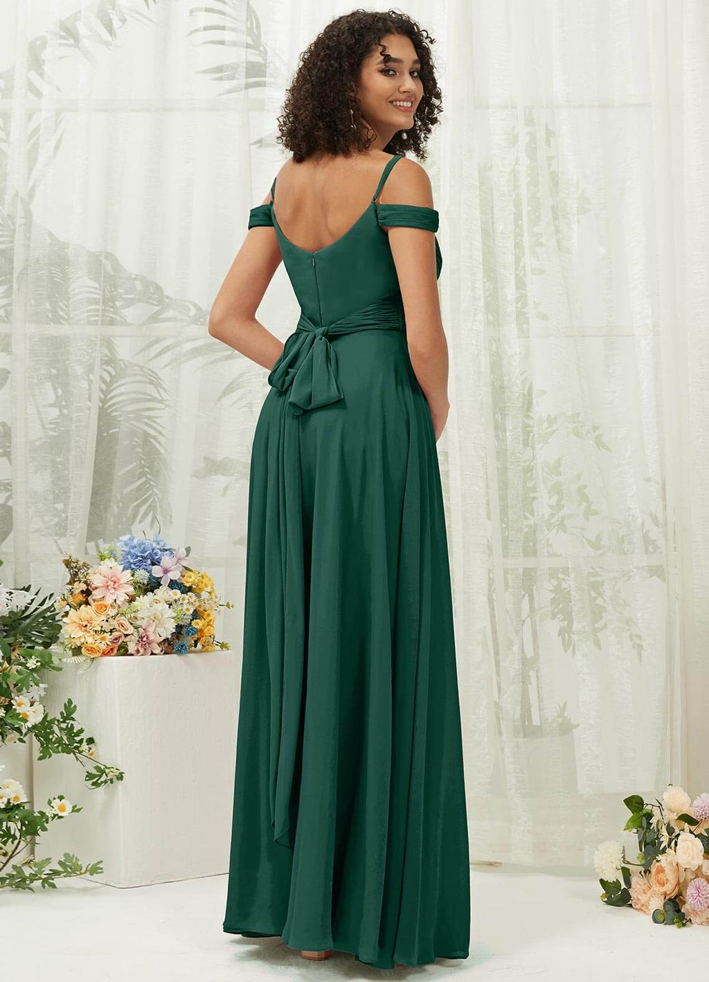 NZ Bridal Convertible Emerald Green Chiffon bridesmaid dresses TC30219 Celia a