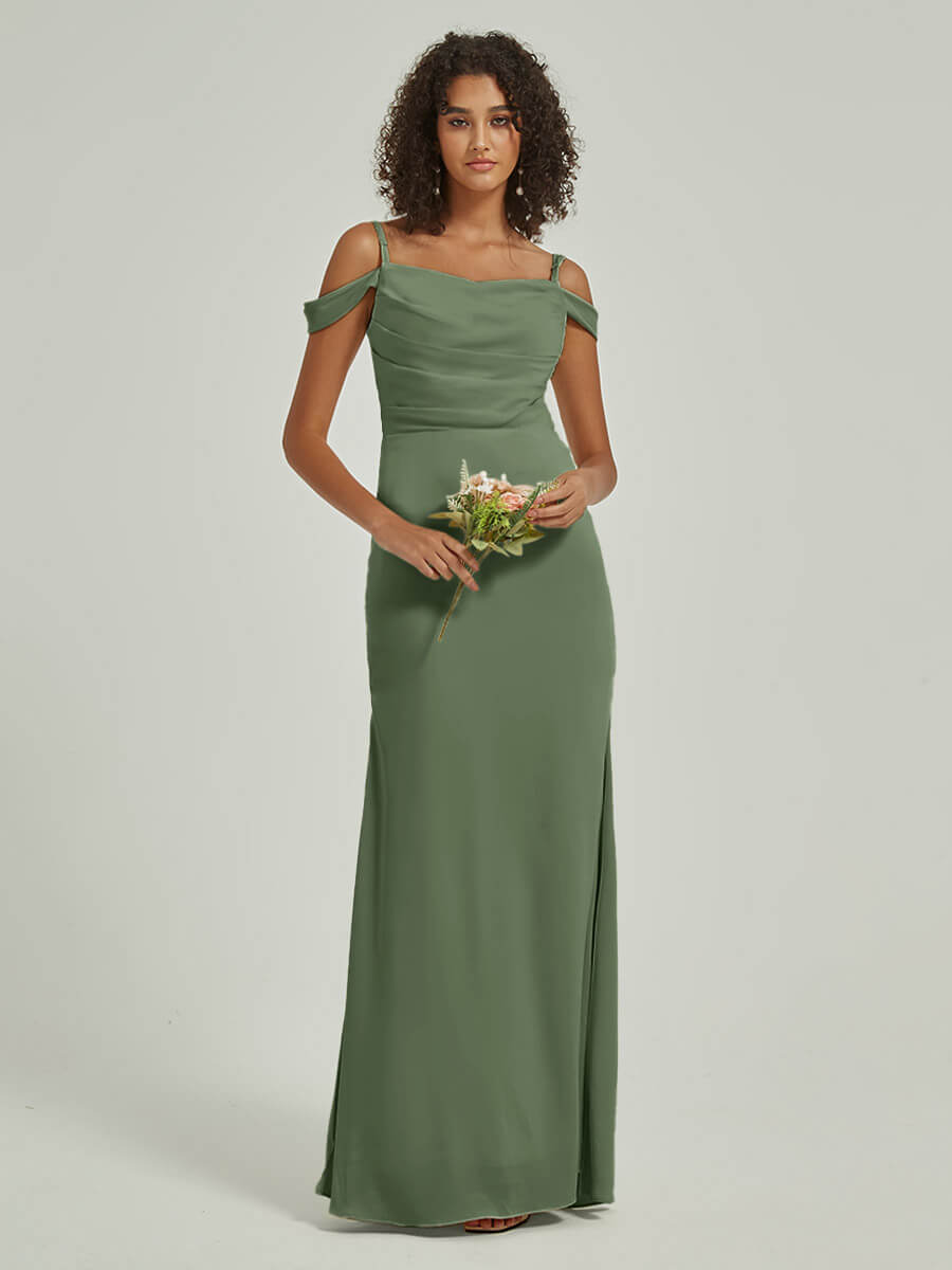 NZ Bridal Convertible Maxi Satin bridesmaid dresses R1102 Cora Olive Green a