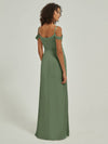 NZ Bridal Convertible Maxi Satin bridesmaid dresses R1102 Cora Olive Green b