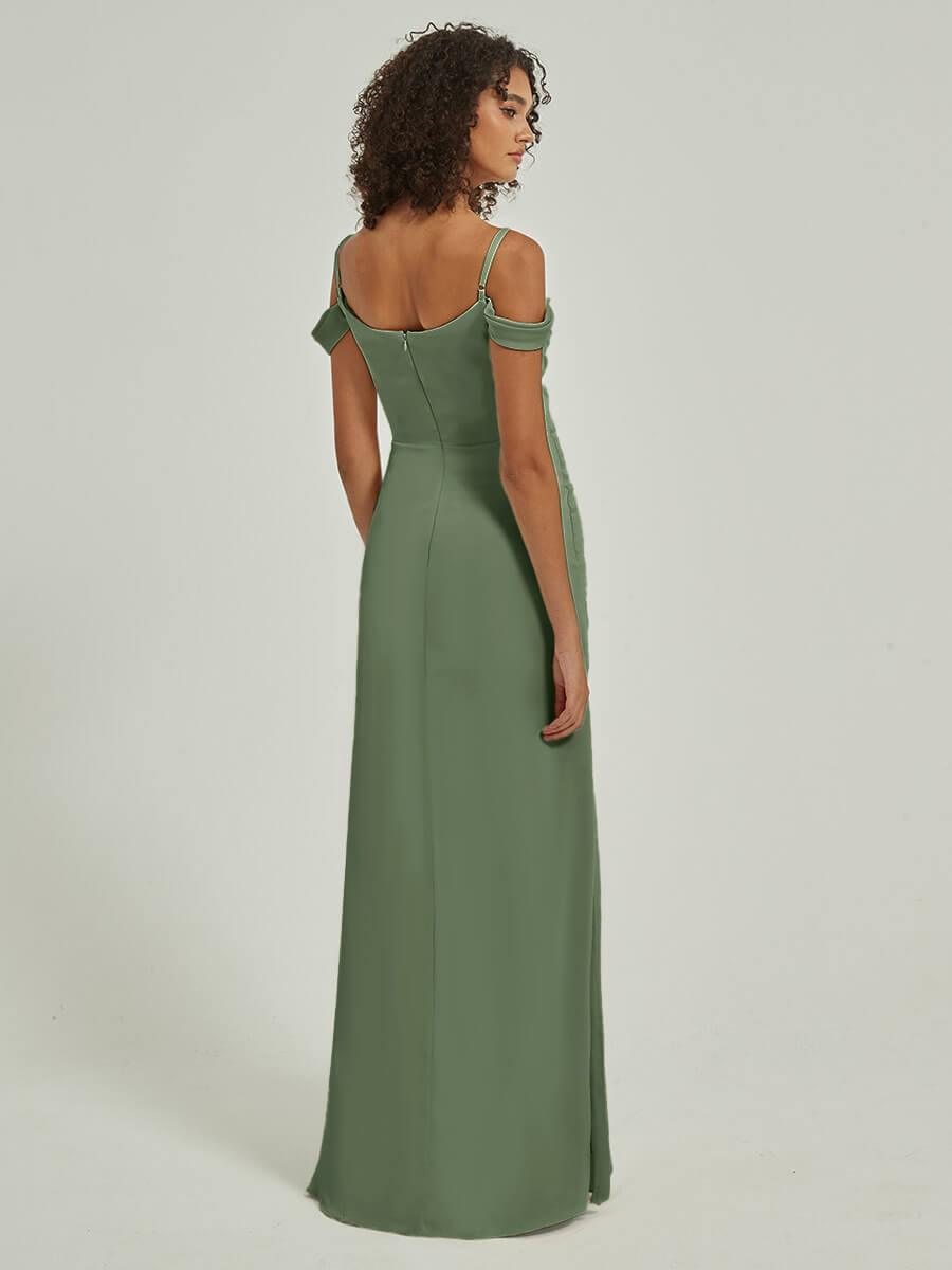 NZ Bridal Convertible Maxi Satin bridesmaid dresses R1102 Cora Olive Green a