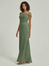 NZ Bridal Convertible Maxi Satin bridesmaid dresses R1102 Cora Olive Green d