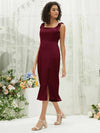 NZ Bridal Convertible Slit Satin bridesmaid dresses BG30215 Eugenia Burgundy d