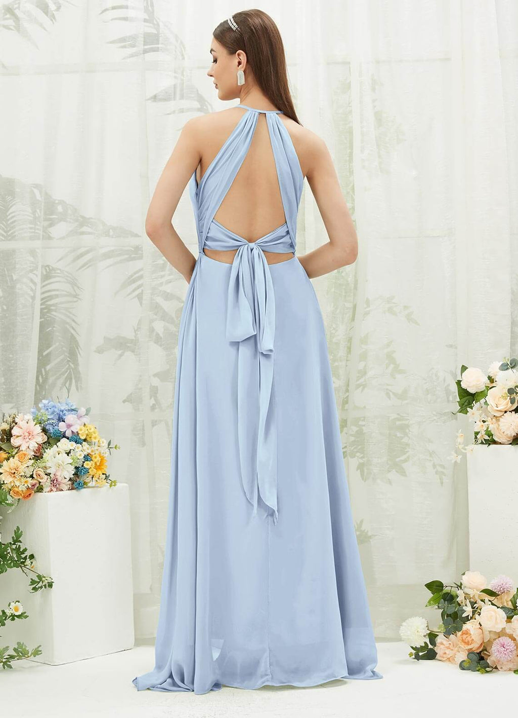 NZ Bridal Cornflower Blue Backless Bridesmaid Dress AZ31001 Evalleen a