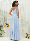 NZ Bridal Cornflower Blue Convertible Slit Chiffon Bridesmaid Dress TC0426 Heidi b