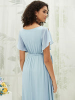 NZ Bridal Cornflower Blue Pleated Chiffon bridesmaid dresses 0164aEE Mila b