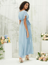 NZ Bridal Cornflower Blue Pleated Chiffon bridesmaid dresses 0164aEE Mila d