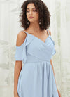 NZ Bridal Cornflower Blue Ruffle Sleeves Bridesmaid Dress AM31003 Fiena d