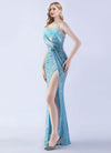 NZ Bridal Cornflower Blue Spaghetti Slit Sequin Mermaid Prom Dress 31365 Sadie d