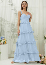 NZ Bridal Cornflower Blue Straps Chiffon Bridesmaid Dress R3701 Sloane c