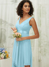 NZ Bridal Cornflower Blue V Neck Chiffon bridesmaid dresses 00207ep Evie d