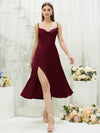 NZ Bridal Cowl Neck Satin Tea Length bridesmaid dresses AA30511 Ceci  Burgundy a