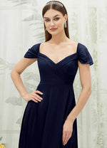 NZ Bridal Dark Navy Convertible Chiffon Flowy bridesmaid dresses BG30217 Spence d