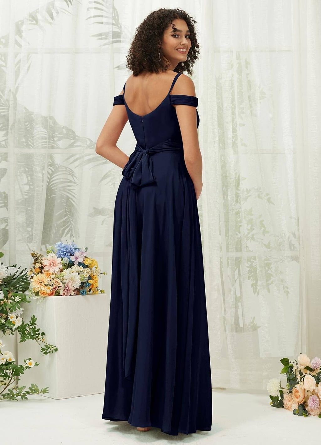 NZ Bridal Dark Navy Sweetheart Chiffon Maxi bridesmaid dresses TC30219 Celia a