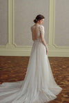 NZ Bridal Diomand White Nude Backless Sheath Lace Wedding Dresses TM31103 Ximena b