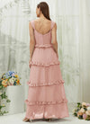 NZ Bridal Dusty Pink Chiffon Maxi bridesmaid dresses with Pocket R3701 Sloane b
