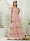 NZ Bridal Dusty Pink Chiffon Maxi bridesmaid dresses with Pocket R3701 Sloane c