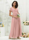 NZ Bridal Dusty Pink Chiffon V Neck bridesmaid dresses R0107 Harow d