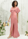 NZ Bridal Dusty Pink Maxi Satin bridesmaid dresses BG30301 Jesse a
