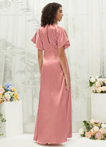 NZ Bridal Dusty Pink Maxi Satin bridesmaid dresses BG30301 Jesse b