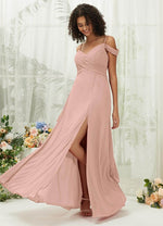 NZ Bridal Dusty Pink Slit Flowy Convertible Chiffon bridesmaid dresses TC30219 Celia c