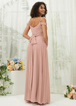 NZ Bridal Dusty Pink Slit Flowy Convertible Chiffon bridesmaid dresses TC30219 Celia d