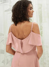 NZ Bridal Dusty Pink Sweetheart Chiffon Maxi bridesmaid dresses with Slit AM31003 Fiena detail1