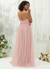 NZ Bridal Dusty Pink Tulle Halter Neck Maxi bridesmaid dresses R1025 Naya b